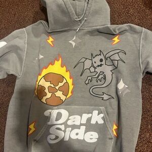 Gray Kids Hoodie with Graphic Print